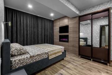 Фото номера Апартаменты с 1 спальней Апартаменты Apartment in the center! PANORAMIC WINDOWS! Fireplace! г. Кишинёв 20