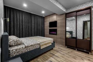 Фото номера Апартаменты с 1 спальней Апартаменты Apartment in the center! PANORAMIC WINDOWS! Fireplace! г. Кишинёв 10